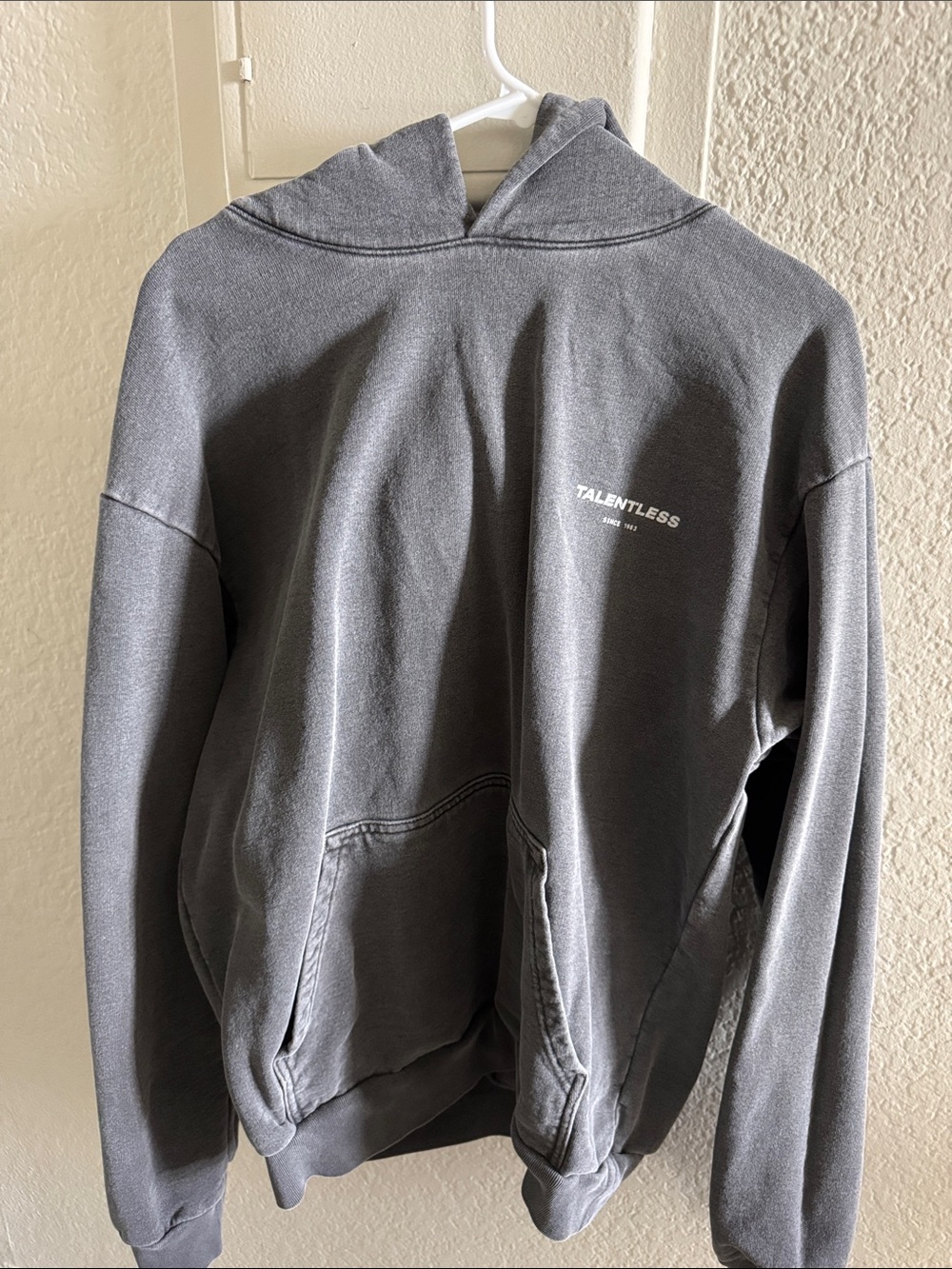 TALENTLESS Washed Charcoal Logo Hoodie